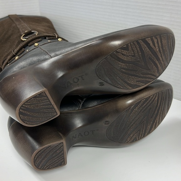 NEW Naot Gratify Black Pearl Leather Hash Suede Boots Size EU 40 9.5 US - Picture 7 of 12